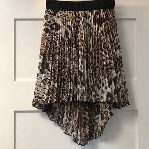 New Girls woven Leopard animal print pleated skirt! completely lined! M! Made US